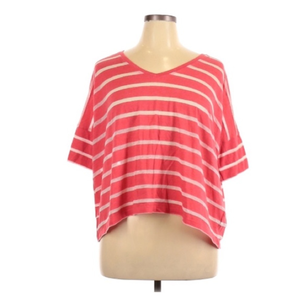 Mudd | Oversized Stripped Orange White Top Oversized Soft Comfortable